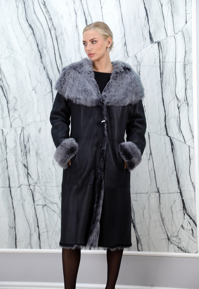 Дубленка из натурального меха овчины,капюшон мех тоскана. Арт.Z-6567Z РТ-5817