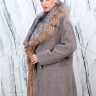 Полупальто зимнее кашемировое, отделка ворот мех аргентинской лисы. Арт.6038 РТ-10358
